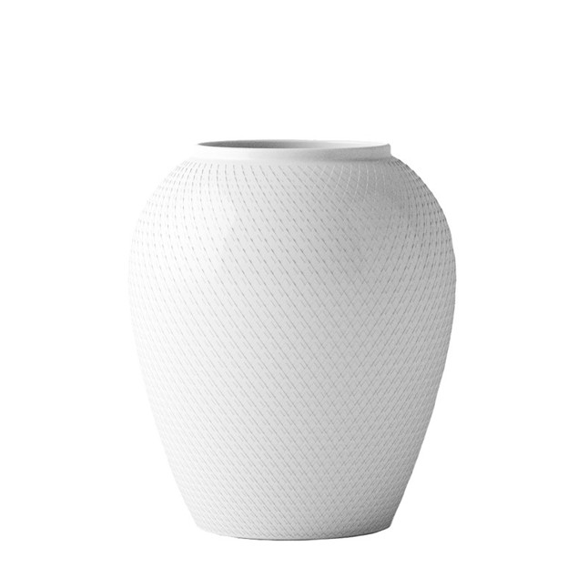 Lyngby Porcelæn Rhombe vase Hvid 25cm