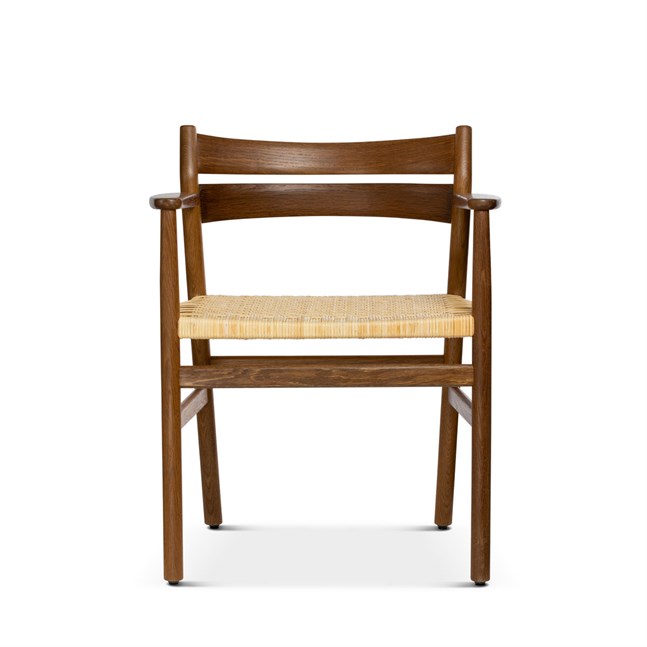 Børge Mogensen stol BM2 med armlæn - Røget eg - Med Sjerneflet