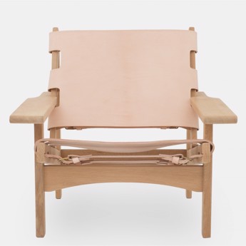 1 sæt sæde og ryg til Jagtstolen model 169 i lys kernelæder