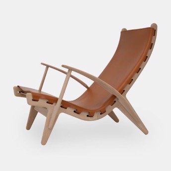 PV Lounge King’s Chair Soaped Oak - Cognac