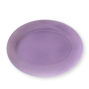 Rhombe Ovalt serveringsfad Lys lilla, 35 cm x 3 cm x 26,5 cm