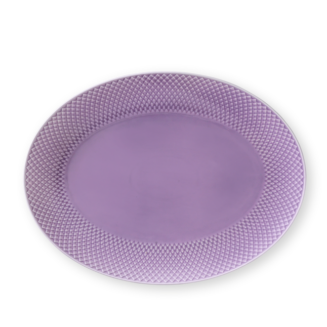 Rhombe Ovalt serveringsfad Lys lilla, 35 cm x 3 cm x 26,5 cm